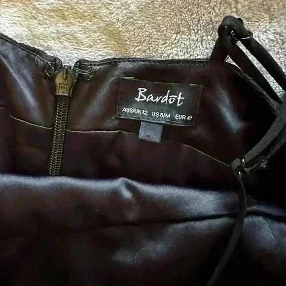 Bardot Black Lace Midi Dress Size 8/Medium - Picture 5 of 6